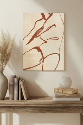 B&Q -  Curves Ii Wood Art Print Plywood Wall Art