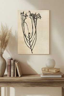 B&Q -  Naive Flower Sketch I Wood Art Print Plywood Wall Art