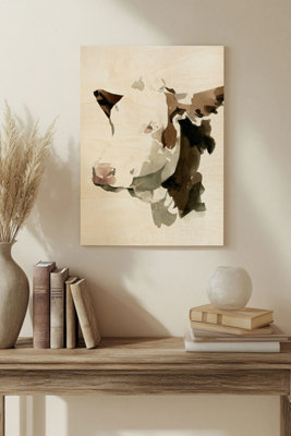 B&Q -  Watercolor Bovine Ii Wood Art Print Plywood Wall Art