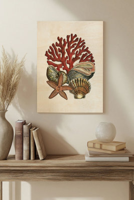 B&Q -  Coral Medley I Wood Art Print Plywood Wall Art