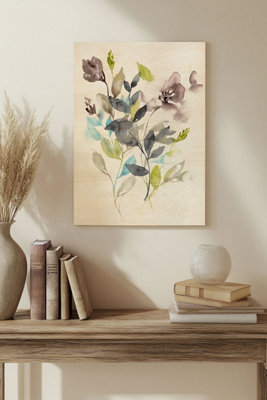 B&Q -  Flowers In The Mix Ii Wood Art Print Plywood Wall Art