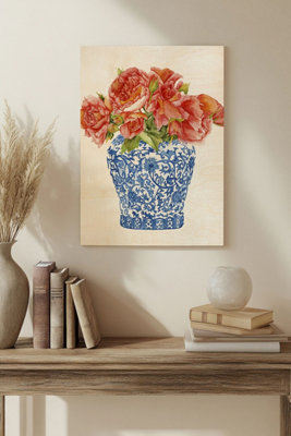 B&Q -  Sweet Peonies Ii Wood Art Print Plywood Wall Art