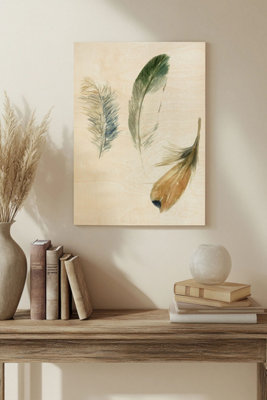 B&Q -  Watercolor Feathers Ii Wood Art Print Plywood Wall Art