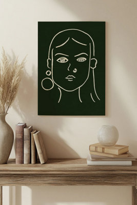 B&Q -  Malachite Portrait Iv Wood Art Print Plywood Wall Art