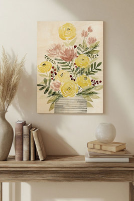B&Q -  Blush Bouquet Ii Wood Art Print Plywood Wall Art