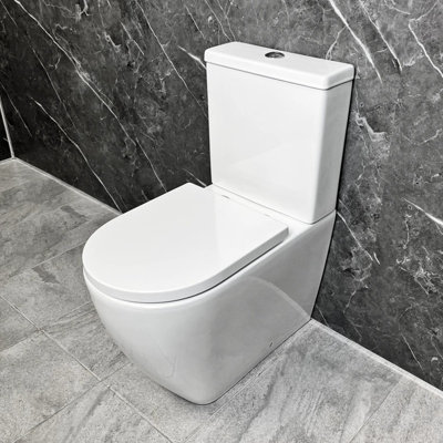 Hydros Tornado Flush Toilet Water Saving Rimless Inc Soft Close Seat Closed Back Tamara from B&Q