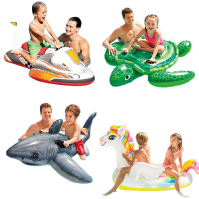 Intex 4 In 1 Swimming Pool Ride On UnicornSea TurtleWave Rider And Shark
