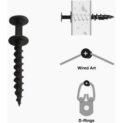 Hangman Black Bear Claw Picture Hanging Screws (25 Pack) Bcd-25 from B&Q