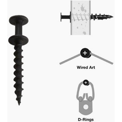 Hangman Black Bear Claw Picture Hanging Screws (10 Pack) Bcd-10 from B&Q
