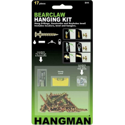 Hangman Bear Claw Picture Frame Hanging Kit With ScrewsLevel And Keyhole Locators from B&Q