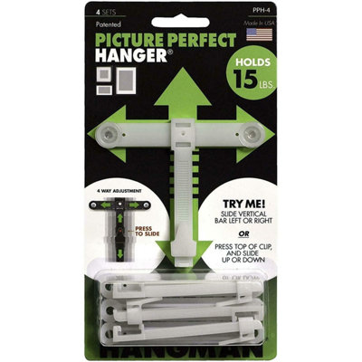 B&Q -  Adjustable Picture Perfect Hanger (4 Pack)