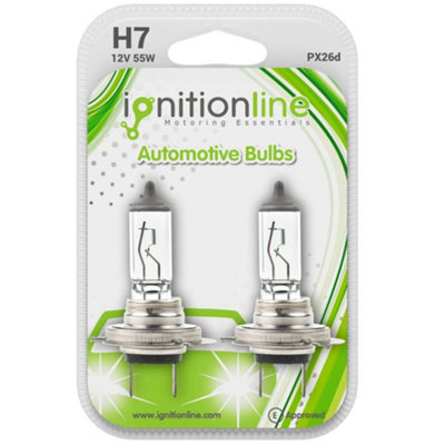 Ignitionline H7 12V 55W Halogen Headlight Bulbs (Twin Pack) Light Bright from B&Q