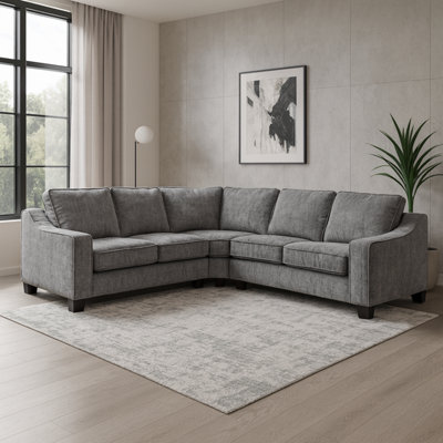Furnishings For Less UK Nebraska Modern Slate Grey 2 Corner 2 L Shaped 5 Seater Sofa from B&Q