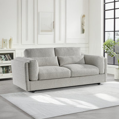 Furnishings For Less UK Bali Modern Chenille Textured Fabric 3 Seater Sofa Grey from B&Q