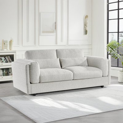 Furnishings For Less UK Bali Modern Chenille Textured Fabric 3 Seater Sofa Beige from B&Q