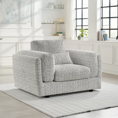 Furnishings For Less UK Bali Modern Single Seater Armchair Chenille Fabric Grey from B&Q
