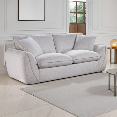 Furnishings For Less UK Berti Modern Beige Fabric 2 Seater Sofa Curved Arms from B&Q