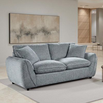 Furnishings For Less UK Berti Modern Grey Fabric 2 Seater Sofa Curved Arms from B&Q
