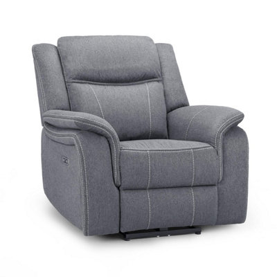 Furnishings For Less UK Orlando Grey Fabric Single Seater Electric Reclining Armchair from B&Q