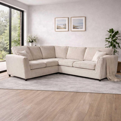 Furnishings For Less UK Ascot 5 Seater Corner Sofa Chenille Fabric Beige from B&Q