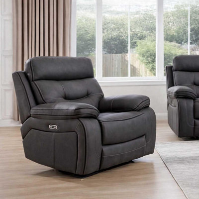 Furnishings For Less UK Renzo Grey Recliner Armchair Electric With Usb Charging Port from B&Q