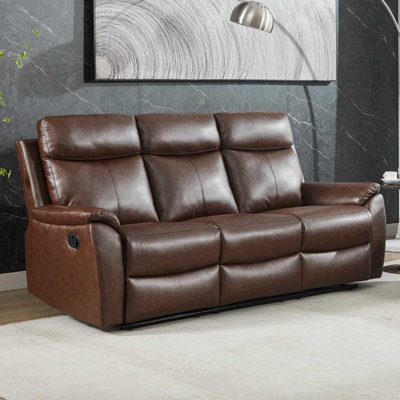 Furnishings For Less UK Ferndale 3 Seater Recliner Sofa Brown Leatheraire Manual from B&Q