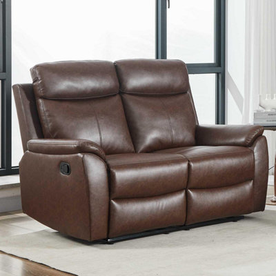 Furnishings For Less UK Ferndale 2 Seater Recliner Sofa Brown Leatheraire Manual from B&Q
