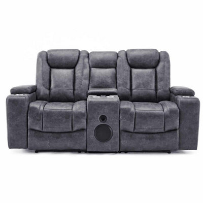 Furnishings For Less UK Juniper Electric Recliner 2 Seater With Usb Cup Holders Grey from B&Q