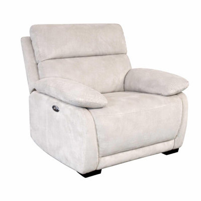 Furnishings For Less UK Piccadilly Electric Recliner Armchair Beige Fabric Chair Single Seater from B&Q
