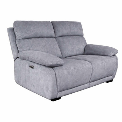 Furnishings For Less UK Piccadilly Electric Recliner Sofa 2 Seater Grey Fabric Couch from B&Q