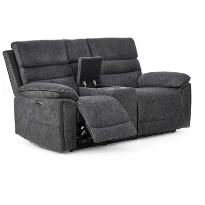 Furnishings For Less UK Sicily 2 Seater Sofa Electric Power Grey Chenille Fabric Recliners from B&Q
