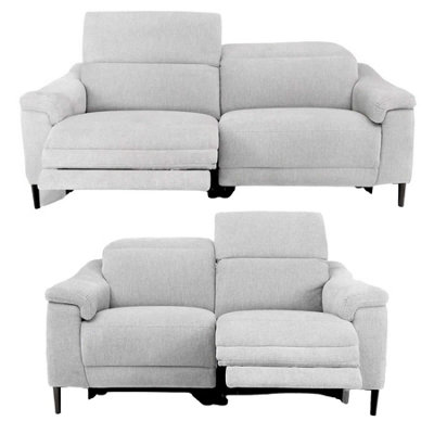 B&Q -  Oscar Electric 3 + 2 Reclining Sofa Suite Ivory Fabric