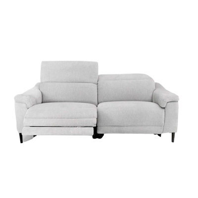 B&Q -  Oscar Ivory Fabric 3 Seater Electric Reclining Sofa Usb Power Headrest