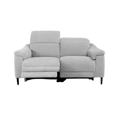 B&Q -  Oscar Ivory Fabric 2 Seater Electric Reclining Sofa Usb Power Headrest