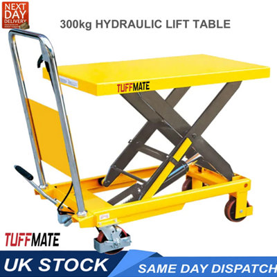 Tuff Mate Scissor Lift Table Mobile 300Kg Max Weight Capacity Hydraulic Workshop Table from B&Q