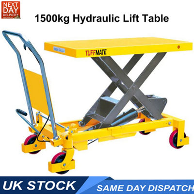 Tuffmate 1500Kg Hydraulic Scissor Lift TableHeavy Duty Mobile Workshop Lifting Bench from B&Q