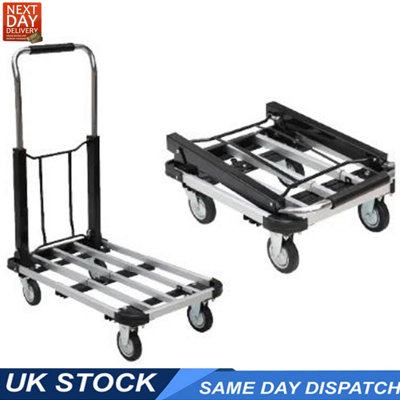 Tuff Mate Folding Trolley Truck Aluminium Flat Bed 4 Wheels 150Kg Max from B&Q