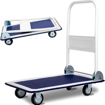 Tuff Mate Folding Flat Bed Trolley Blue 300Kg Weight Capacity from B&Q