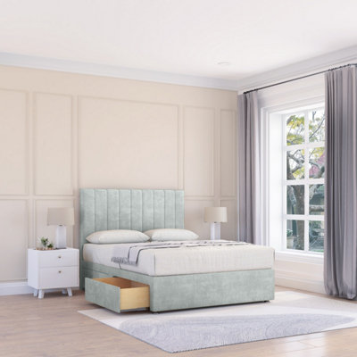 Sloomy 2Ft6 Kansas Divan Bed Base Silver Naples ,no Drawers & 26" Struts HeadboardSmall Single from B&Q