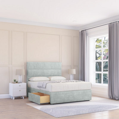 Sloomy 2Ft6 Texas Divan Bed Base Silver Naples ,no Drawers & 26" Struts HeadboardSmall Single from B&Q