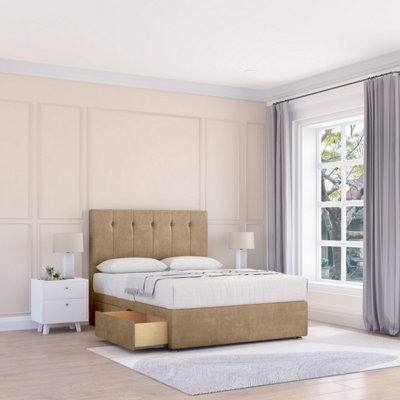 Sloomy 4Ft Highbury Divan Bed Base Mink Naples ,no Drawers & 26" Struts HeadboardSmall Double from B&Q