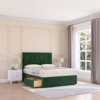 Sloomy 3Ft Highbury Divan Bed Base Emerald Plush ,no Drawers & 26" Struts HeadboardSingle from B&Q