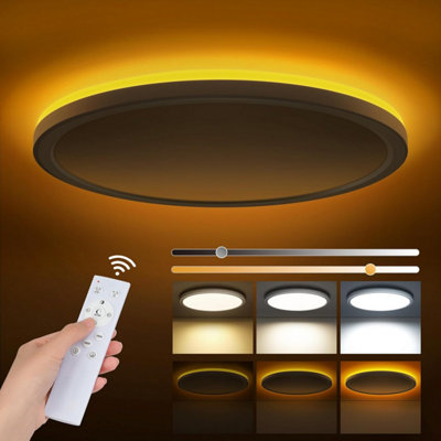  - Oneway Led Ceiling Lights For Bedroom,24 W 2400 Lm Dimmable Bathroom Living Room With 1800 K Night Light & 3000-6500 K,panel