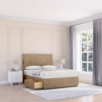 Sloomy 2Ft6 Kansas Naples Mink Memory Foam Bed Set With 2 DrawersMattress & 54" HeadboardSmall Single from B&Q