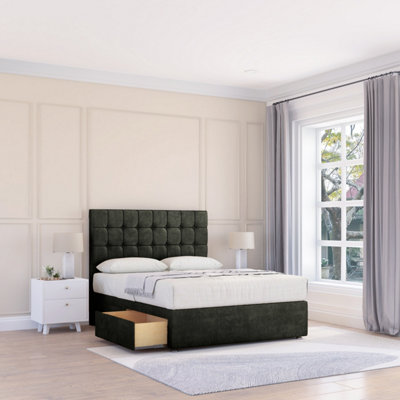 Sloomy 3Ft Alabama Dumfries Graphite Memory Foam Bed Set With 2 DrawersMattress & 54" HeadboardSingle from B&Q