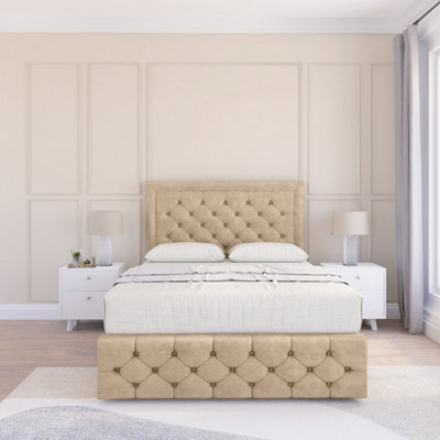 Sloomy 4Ft Vienna Coniston Almond Bed Set With 2 Drawers & FootboardMattress & 54" HeadboardSmall Double from B&Q