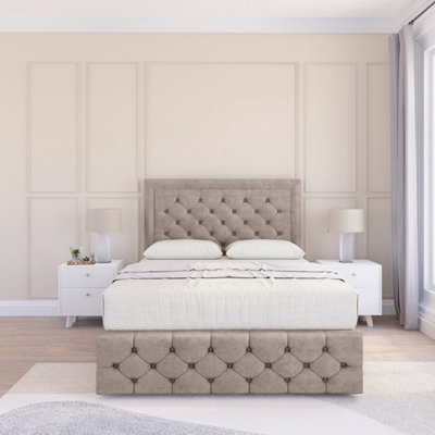 Sloomy 4Ft6 Vienna Plush Pebble Bed Set With 2 Drawers & FootboardMattress & 54" HeadboardDouble from B&Q
