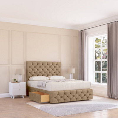 Sloomy 4Ft Watson Naples Mink Bed Set With 2 Drawers & FootboardMattress & 54" HeadboardSmall Double from B&Q