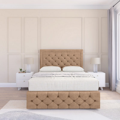 Sloomy 4Ft Vienna Naples Sand Bed Set With 2 Drawers & FootboardMattress & 54" HeadboardSmall Double from B&Q