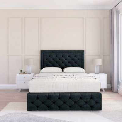 Sloomy 5Ft Vienna Naples Black Bed Set With 2 Drawers & FootboardMattress & 54" HeadboardKing from B&Q